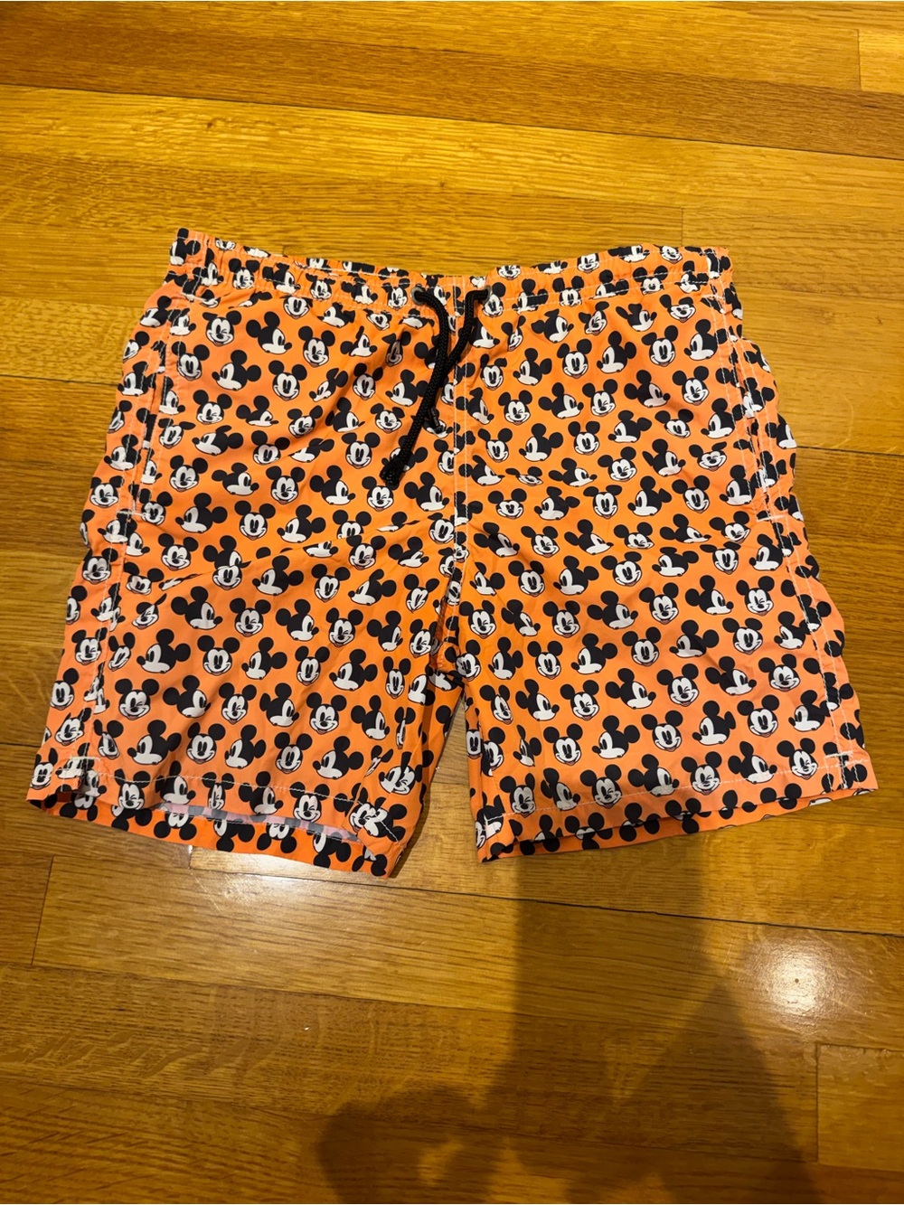 Boys St Barths Orange Mickey Print Swim Shorts size 12